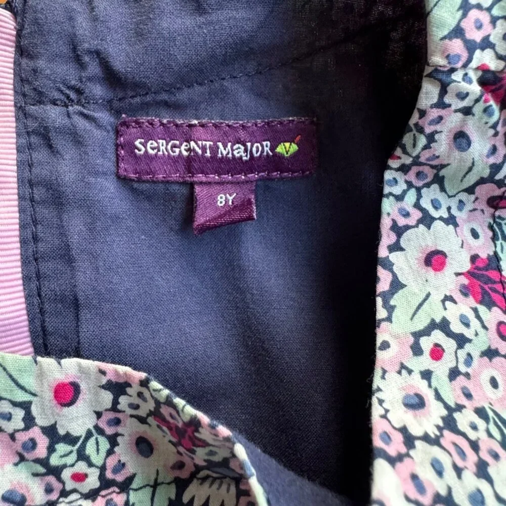 SERGENT MAJOR Ditzy Floral Dress Girls 8 130 Cotton Purple Spring Flowers Girl - Picture 9 of 10